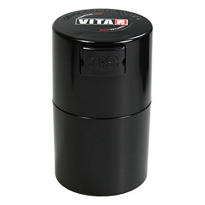 Vitavac - 5g to 20 grams Vacuum Sealed Container - Black - color: Black