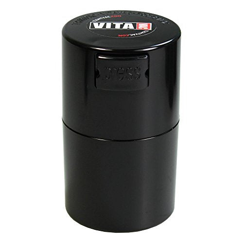 Vitavac - 5g to 20 grams Vacuum Sealed Container - Black - color: Black