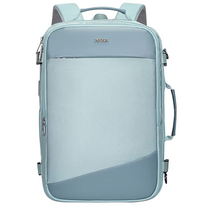 PIJUSHI Travel Backpack for Women Carry on Suitcase Backpack Flight Approved Personal Item Bag Fits 16 Inch Laptop(PE035 Blue) - color: Blue