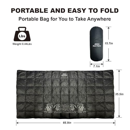 Ultralight Multi-functional Down Blanket, Wearable Shawl, U-Shaped Neck Pillow, Portable Bag for Camping & Office & Travelling (Black) - color: Black