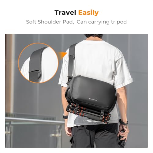 K&F CONCEPT Camera Sling Bag Crossbody Bag Waterproof Camera Shoulder Backpack DSLR/SLR/Mirrorless Camera Case - color: 11 Black Large
