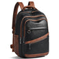 LATMAP Backpack for Women Men - Vegan Leather Backpack Purse Travel Carry-on Bag College Bookbag Work fits 16.5" Laptop,Black&Brown - color: Black&brown