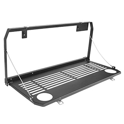 Hooke Road Wrangler JL Tailgate Table Overland Camping Desk for 2018-2026 Jeep Wrangler JL JLU, Outdoor Accessories Trunk Organizer Storage Rack