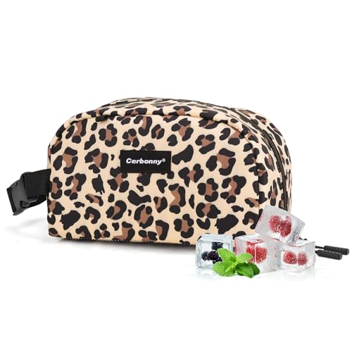 Small Cooler Bag Freezable Lunch Bag for Work School Travel,Leak-Proof Small Lunch Bag,Small Insulated Bag for Kids/Adults,Freezer Lunch Bags,Freezable Snack Bag,Mini Lunch Bag Fit for Yogurt - color: Brown Leopard