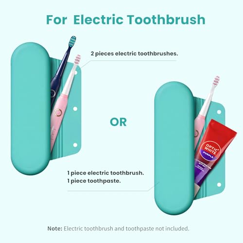 Silicone Electric Toothbrush Travel Case, Manual Toothbrush Travel Cover for Men and Women,Toothbrush Holder for Travel,Gym and More, Fits Most Manual and Electric Toothbrushes - Mint Green - color: Mint Green
