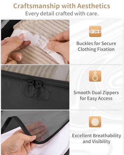 Packing Cubes 11 Set, Suitcase Organizers, Luggage Organizer Bags, with Toiletry Bag, Travel Essentials, Black - color: Black