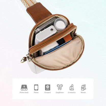 INICAT Anti Theft Crossbody Bags for Women Travel Small Sling Bag Fanny Packs Cross Body Purses Everyday - color: Cream-brown Antitheft, size: Large