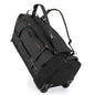 86L Collapsible Wheeled Luggage With Removable Backpack Straps,Waterproof Rolling Duffle Bag with Quilted Base (Black)