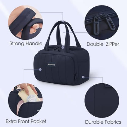 Lunch Box for Women 7L Soft Insulated Lunch Bag Reusable Leakproof Lunch Cooler for Work Meal Picnic Hiking Navy Blue - color: Navy Blue