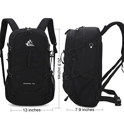 Bseash 40L Waterproof Hiking Backpack with Rain Cover, Outdoor Sport Travel Bag Daypack for Camping Climbing Skiing Cycling (Black) - color: Black