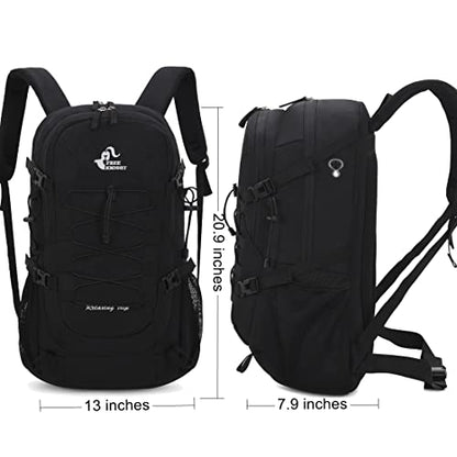 Bseash 40L Waterproof Hiking Backpack with Rain Cover, Outdoor Sport Travel Bag Daypack for Camping Climbing Skiing Cycling (Black) - color: Black