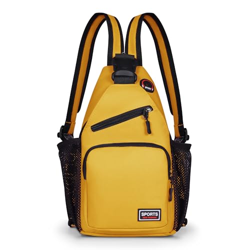 Crossbody Backpack Convertible Sling Bag for Women Men with Adjustable Strap Small Casual Daypack for Hiking Traveling (Small, 11-Inch, Yellow) - color: Yellow, size: 11-Inch