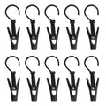 BokWin 10PCS Super Strong Plastic Swivel Hanging Hooks Home Travel Swivel Hanging Laundry Hooks Clip, Windproof Clip, 4.13inch, Black - size: black,10pcs