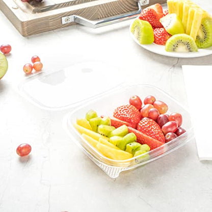 Restaurantware-Thermo Tek 8 Ounce Clamshell Containers, 100 Anti-Fog To Go Food Containers - Freezable, Rectangle, Clear Plastic Food Packaging Containers, Disposable - size: 8 oz