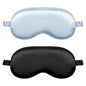 2Pcs Silk Sleeping Mask, Soft Breathable Blackout Eyeshade Comfortable Adjustable Satin Eye Shade for Women Sleep Travel Nap Bridesmaid Gifts (Blue, Black)
