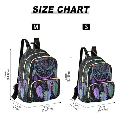 Women Fashion Backpack Purse Casual Lightweight Travel Shoulder Bag Dreamcatcher Rucksack Ladies Bag, Small - color: Dreamcatcher, size: Small