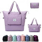 Large Capacity Foldable Travel Bag, Expandable lightweight Carry on Bag, Dry with Wet Separation Spor Duffel Bags (Purple) - color: Purple