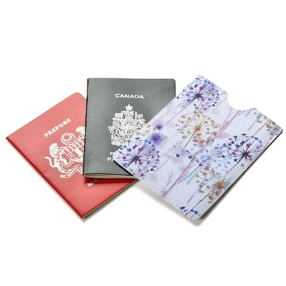 XEYOU Passport Holder Cover - Ultra Slim Premium Vegan Leather Travel Wallet Case Cover - color: Purple Dandelion