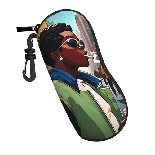 Portable Leather Glasses Case Anti-pressure Glasses Bag Coin Purse Storage Bag Suitable for Men and Women - color: E