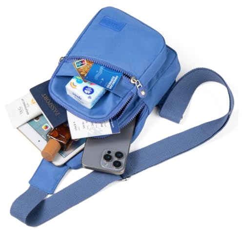 Banelu Small Sling Backpack Crossbody Bags for Women Men, Small Sling Bag Cross Body Bag Fanny Packs Crossbody Purses - Blue - color: C Blue