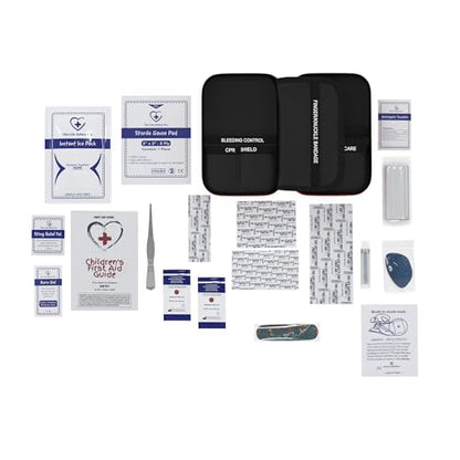 Small, First Aid and CPR Kit for children, toddler, and kids. Large Variety of Bandages to fit your childs injuries. Perfect travel first aid kit, Diaper Bag, Backpack, Car, and More. Quick and Effect - size: Small