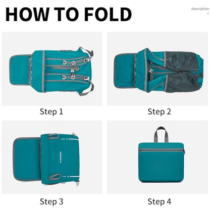 45L Lightweight Packable Backpack – Durable Foldable Daypack for Travel, Hiking, and Gym (Green) - color: 45l-green