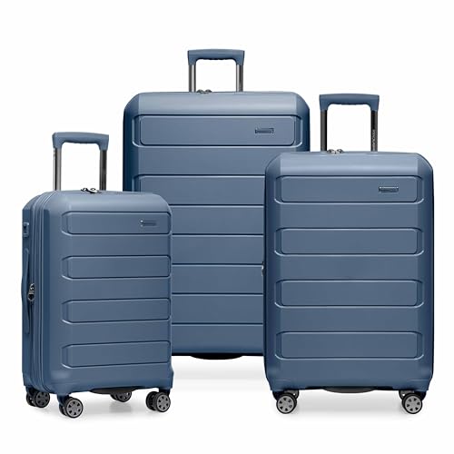 Traveler's Choice Pagosa Hardshell Expandable Luggage with Spinner Wheels, Slate Blue, 3-Piece Set (22/27/30) - color: Slate Blue, size: 3-Piece Set (22/27/30)