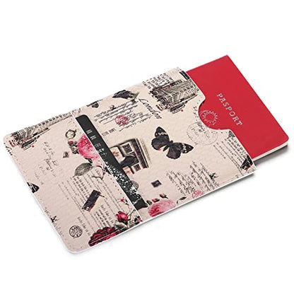 XEYOU Passport Holder Cover - Ultra Slim Premium Synthetic Leather Travel Wallet Case Cover - color: Eiffel Tower