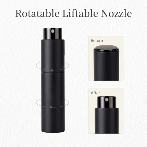 Travel Perfume Bottle Refillable 10ml 2-Pack Twist Up Cologne Atomizer - color: Blue and silver