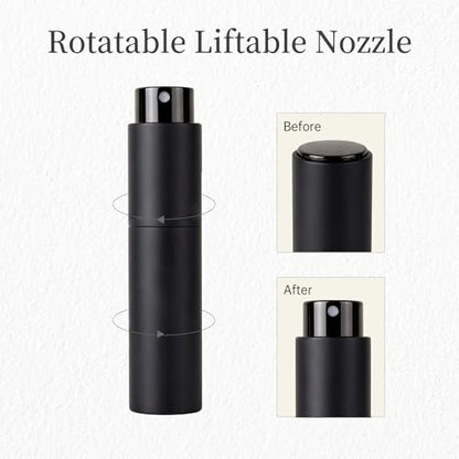 Travel Perfume Bottle Refillable 10ml 2-Pack Twist Up Cologne Atomizer - color: Gold and red