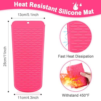 Shappy 2 Pcs Heat Resistant Hair Tools Bag Curling Iron Travel Case Cover Neoprene Flat Iron Holder Travel Case and Silicone Mat Pouch for Hot Hair Tools Storage Organizer(Solid Style) - style: Solid Style