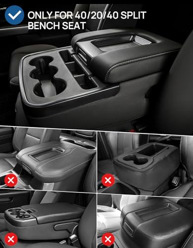 JOYTUTUS Center Console Cover Compatible with Silverado Sierra 2014 2015 2016 2017 2018 Jump Seat, Leather Arm Rest Armrest Cover for Car, Durable Middle Console Cover Replacement for Trucks - size: Jump Seat Console 2014-2018 Silverado/Sierra