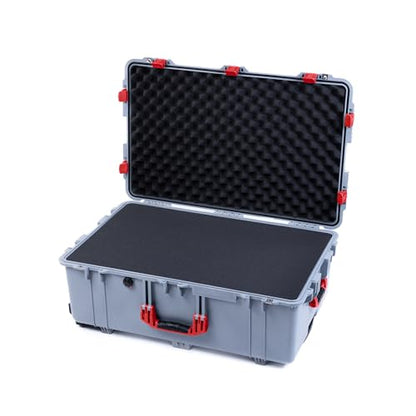 Silver Pelican 1650 Large Case - Comes with Pick & Pluck Foam - Red Handles & Latches. - color: Red Handles & Latches