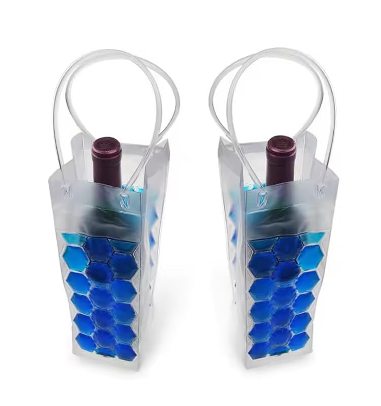 Ice Wine Bag Chiller Cooler - Wine Fridge for Red, White, Champagne or Sparkling. Set 2 (Blue) - style: Blue Wine Bag