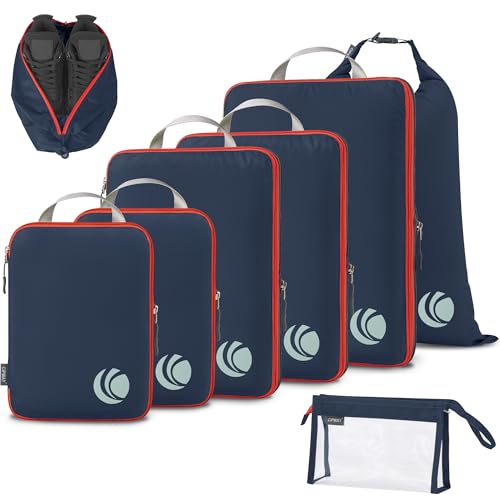 Cipway Compression Packing Cubes, Lightweight Travel Luggage Organizers with Shoe Bag, Toiletry Bag & Laundry Bag, Travel Essentials for Carry on Suitcase (8 Piece,Blue) - color: Blue, size: 8PCS