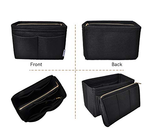 Vercord Felt Organizer Insert For Purse Handbag Tote Bag In Bag Inside Shaper Divider Neo Black Small - color: A Black, size: Small