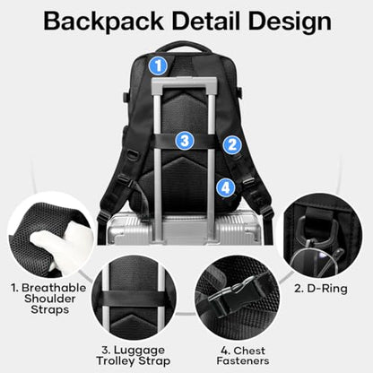 Vacuum Seal Backpack for Travel with Air Pump Waterproof Laptop Carry On Backpack Personal item Travel Essentials Compression Space Saver Bags Storage with Vacuum System Black - color: Black（with Air Pum,p）