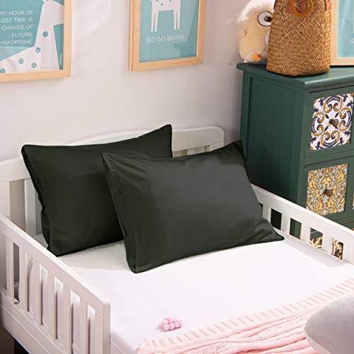 NTBAY Egyptian Cotton Toddler Pillowcases - Set of 2 - Travel Pillow Cases - 500 Thread Count Cotton 13x18 Pillow Covers - Envelope Closure Nursery Pillowcases, 13x18 Inches, Charcoal Grey - color: Charcoal Grey