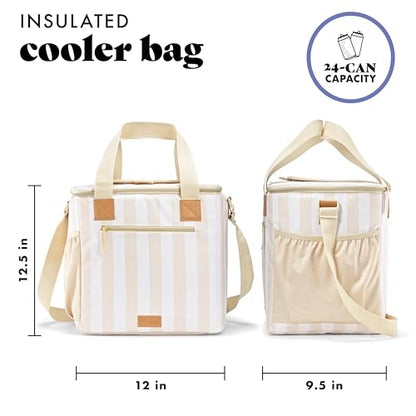 Fit & Fresh, 24-Can Soft Cooler Bag Insulated Leak-Resistant, Portable Soft Cooler, Large Cooler, Soft Sided Cooler Bag, Travel Cooler, Pina Colada - color: Pina Colada