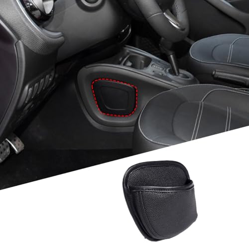 Center Console Hanging Organizer Storage Bag Compatible with Mercedes Benz Smart 453 Fortwo Forfour 2016-2021, Gear Shift Side Pocket Organizer Interior Accessories (Deep Black) - color: Deep Black