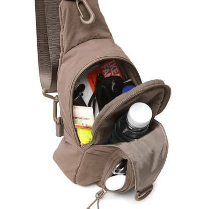 ODODOS Sling Bag with Adjustable Straps Crossbody Chest Bag Lightweight Backpack for Casual Traveling Hiking - color: Field