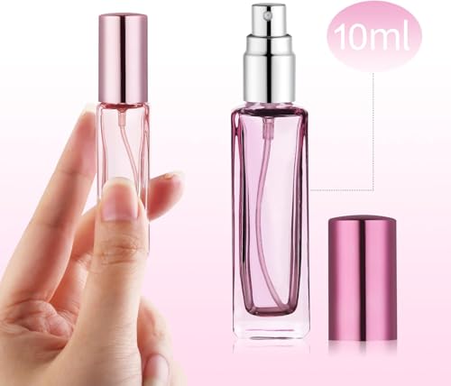 YOCASII Glass Travel Perfume Bottle Refillable, 10ml Perfume Bottles, Pocket Perfume Spray Bottle Atomizer, 4PCS Refillable Perfume Bottle for Travel - color: Color-A