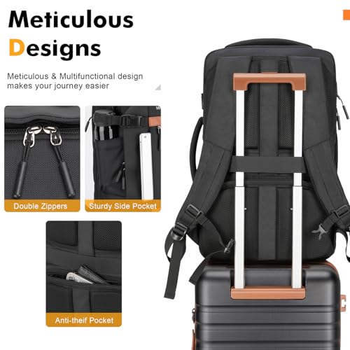 Luggage Sets 3 Piece with Spinner Wheels, Lightweight PC Hardside Suitcase with TSA Lock & YKK Zippers, 20 Inch Carry On Luggage with Travel Bag for Men and Women, Black - color: Black, size: 3 Piece Set (20inch)