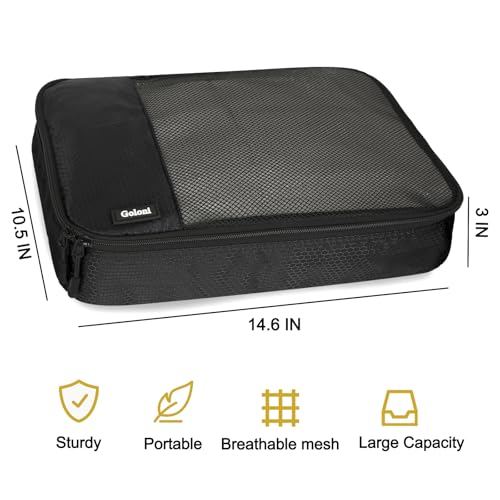 Packing Cubes for Travel Essentials,4 Set Packing Cubes for Suitcases,Lightweight Mesh Luggage Organizer Bag,Black - color: Black