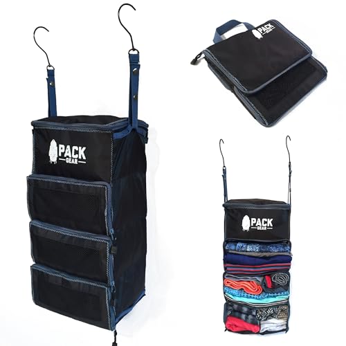 Pack Gear Hanging Carry-On Organizer - Our Standard Hanging Luggage Organizer Fits Any Carry On - Our Packing Cubes For Travel Use Mesh Windows to Make Finding Clothes Easy (Black, S) - color: Black, size: Small (Carry-On)