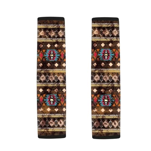 2pcs Car Seat Belt Cover Pads, Aztec African Tribal Seat Belt Cushion Airplane Seatbelt Pad Comfortable Driving Universal Auto Seat Straps for Vehicle, Truck, SUV - color: Aztec African Tribal