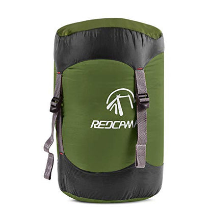 REDCAMP Nylon Compression Stuff Sack, 10L/17L/27L/40L Lightweight Sleeping Bag Compression Sack Great for Backpacking, Hiking and Camping,Blue/Yellow/Army Green/Black - color: Army Green, size: Large