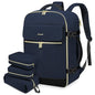 LOVEVOOK Carry On Backpack, 40L Travel Backpack Women with 3 Packing Cubes, TSA Airline Approved Suitcase Bag as Personal Item, Waterproof 17 inch Laptop Backpack for Weekender Overnight, Dark Blue - color: Dark Blue, size: 40L-17.3 Inch-4Pcs