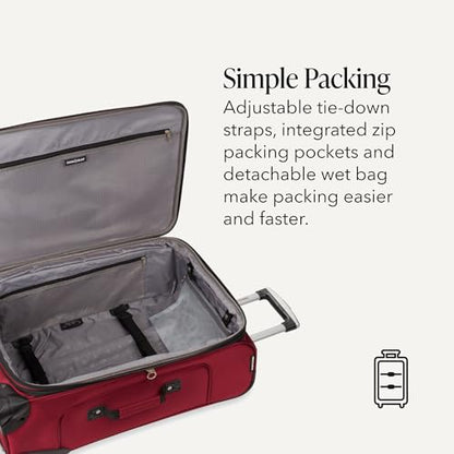 SWISSGEAR Sion Softside Expandable Spinner Luggage Durable Lightweight Travel Suitcase, Burgundy, Checked-Medium - color: Burgundy, size: Checked-Medium