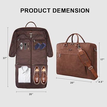 Garment Bag for Travel Large Carry on Garment Bags Men Women | Garment Suitcase Bags - color: Coffee